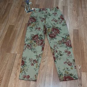 Talbots High Rise Cotton Floral Jeans Sz 2